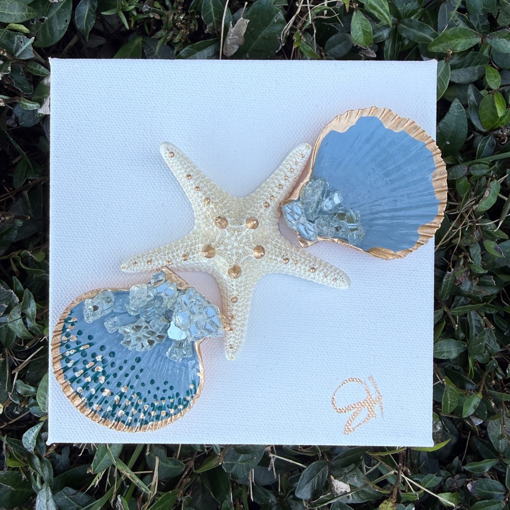 Starfish and Seashell Canvas Art